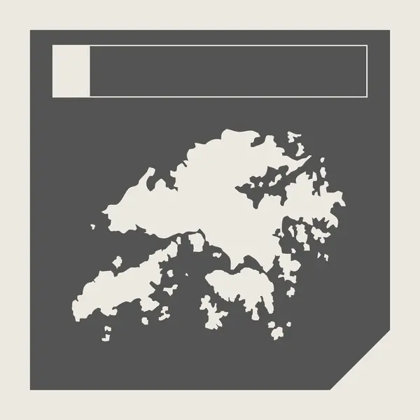 Przycisk Mapa hong kong — Zdjęcie stockowe