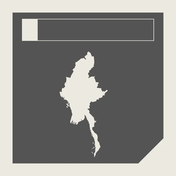 Przycisk Mapa Birma — Zdjęcie stockowe