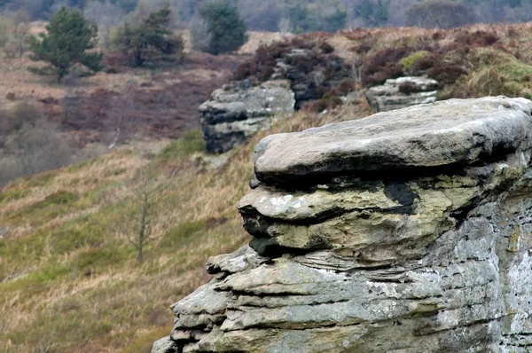 Formazioni rocciose nelle brughiere — Foto Stock