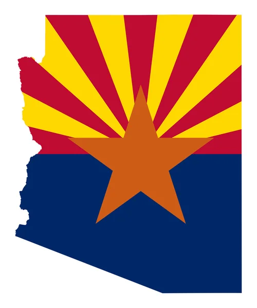 Flaga stanu arizona mapy — Zdjęcie stockowe