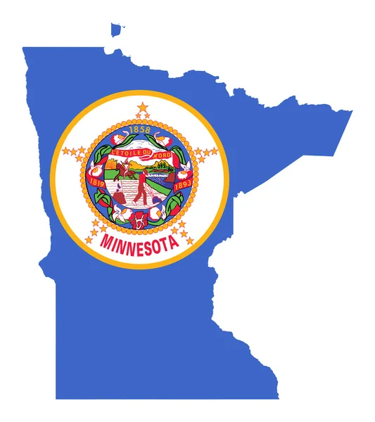 State of Minnesota flag map — Stock Photo, Image