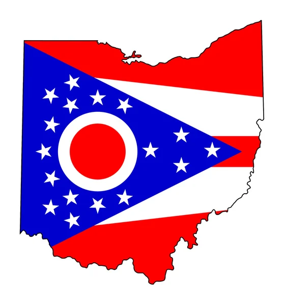 I ohio flagga karta — Stockfoto