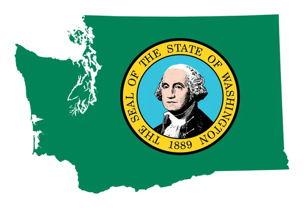 Carte du drapeau de l'État de Washington — Photo