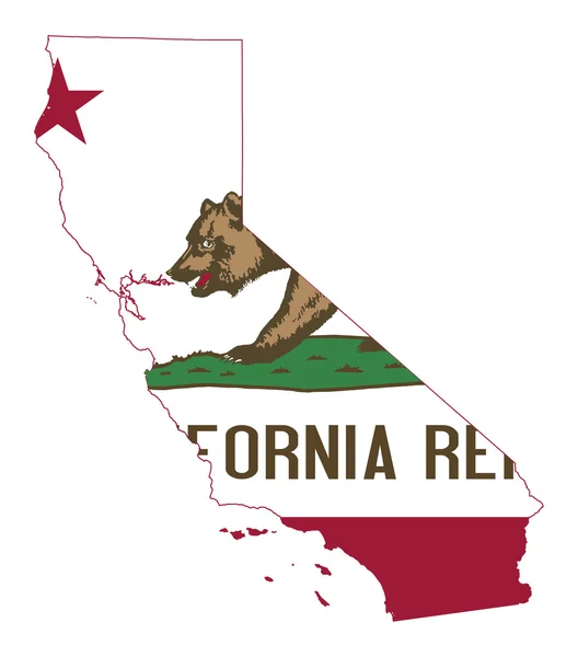 California eyaletinde bayrak harita Stok Resim