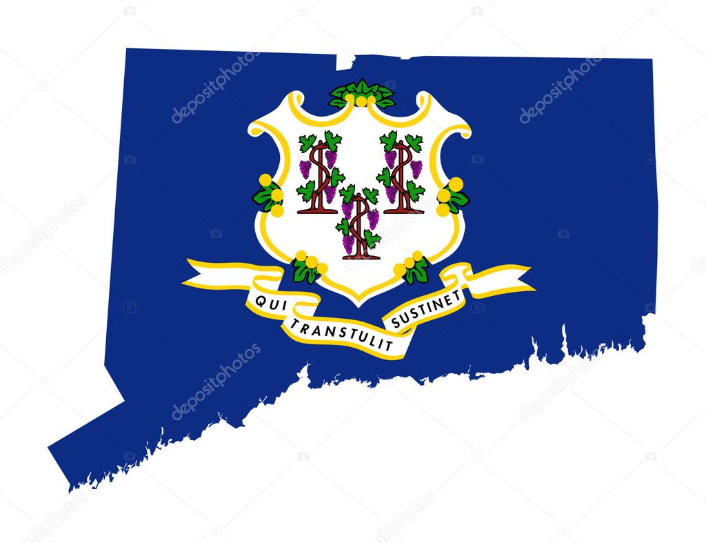 State of Connecticut flag map