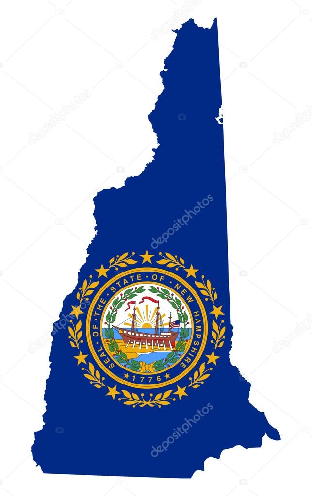 State of New Hampshire flag map