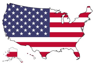 America bayrak harita