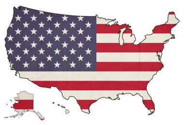 Grunge america bayrak harita