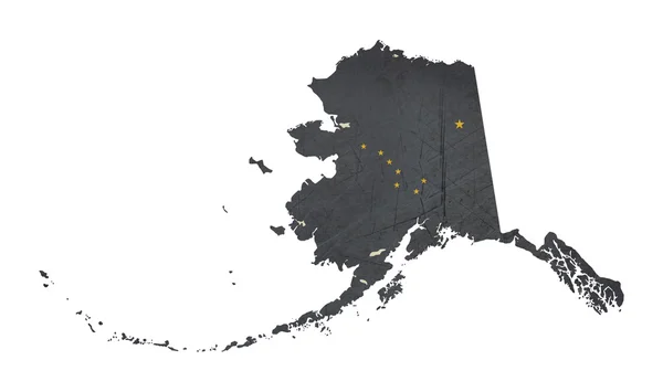 Mappa dello stato Grunge dell'Alaska — Foto Stock