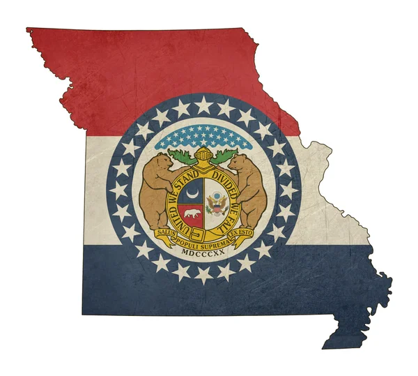 Grunge State of Missouri Flagge Karte — Stockfoto