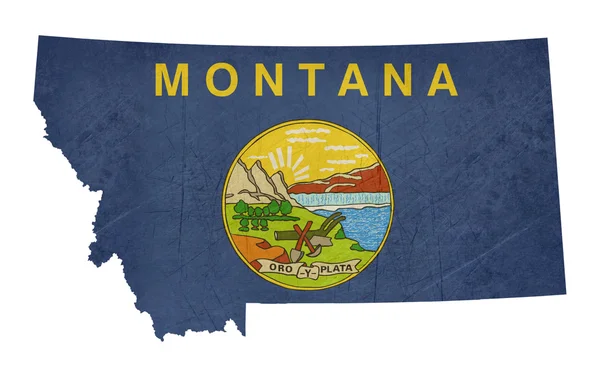 Grunge montana state bayrak harita — Stok fotoğraf