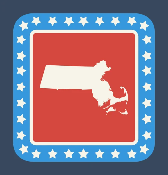 Botón estado de Massachusetts — Foto de Stock
