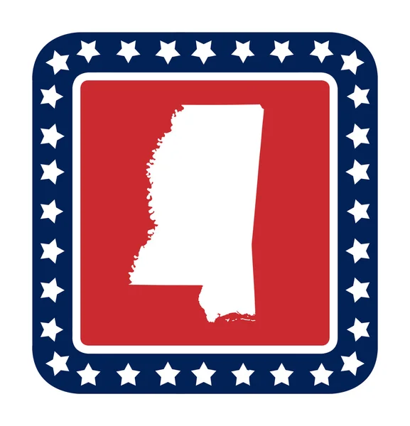 Mississippi state button — Stock Photo, Image