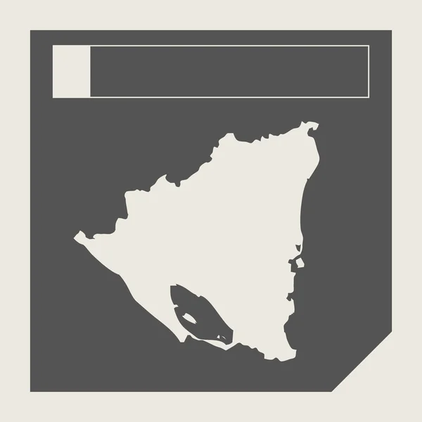 尼加拉瓜地图按钮 — 图库照片