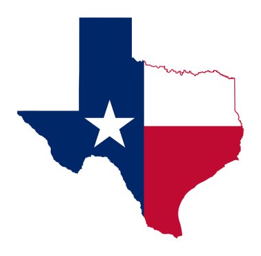 State of Texas flag map clipart