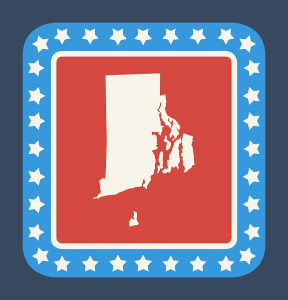 Przycisk stan Rhode island — Zdjęcie stockowe