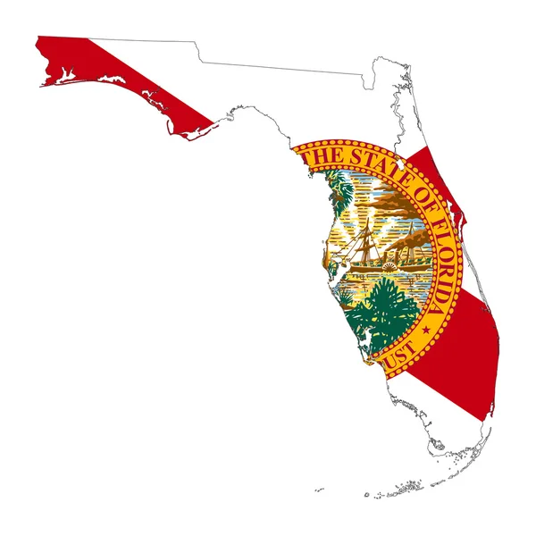 フロリダ州の旗の地図 — ストック写真