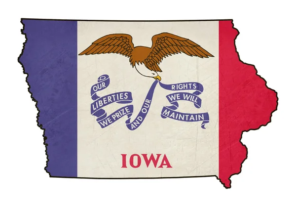 State of Iowa grunge flag map — Stock Photo, Image