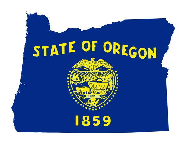 State of Oregon flag map — Stock Photo, Image