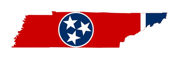 State of Tennessee flag map — Stock Photo, Image