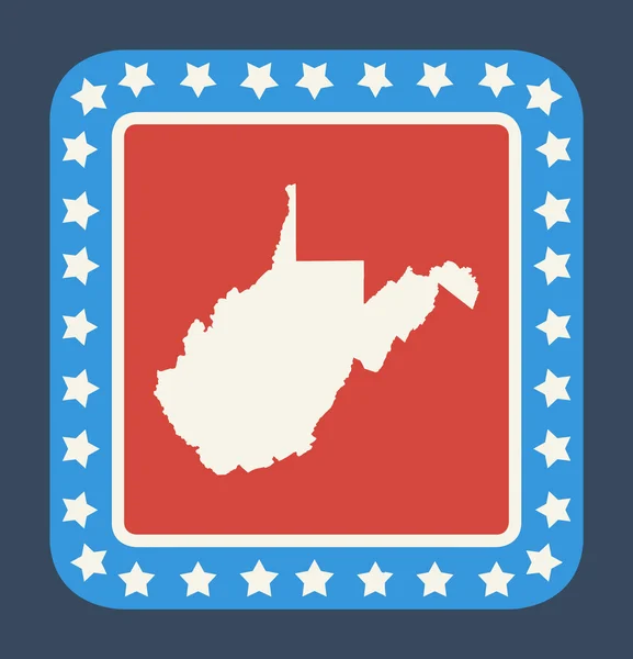 West Virginia state button — Stock Photo, Image