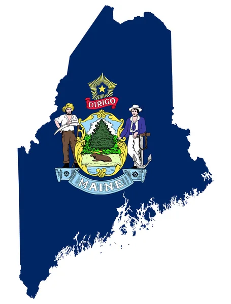 Mapa da bandeira do Estado do Maine Fotos De Bancos De Imagens