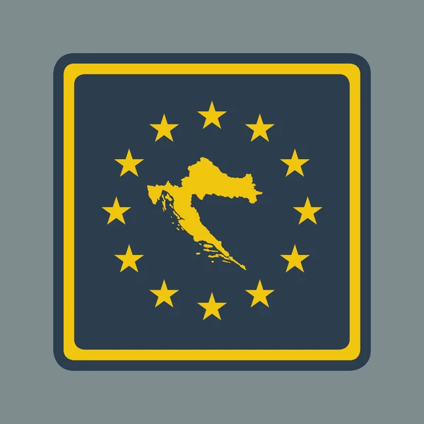 Кнопка европейского флага Хорватии — стоковое фото