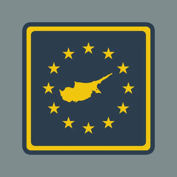 キプロス ヨーロッパのフラグ ボタン — ストック写真