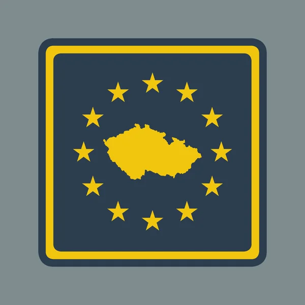 Europejska Flaga Republiki Czeskiej — Zdjęcie stockowe