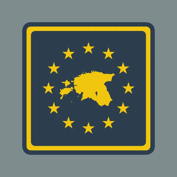 Estónia Botão bandeira europeia — Fotografia de Stock