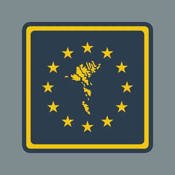Tombol bendera Eropa Kepulauan Faroe — Stok Foto