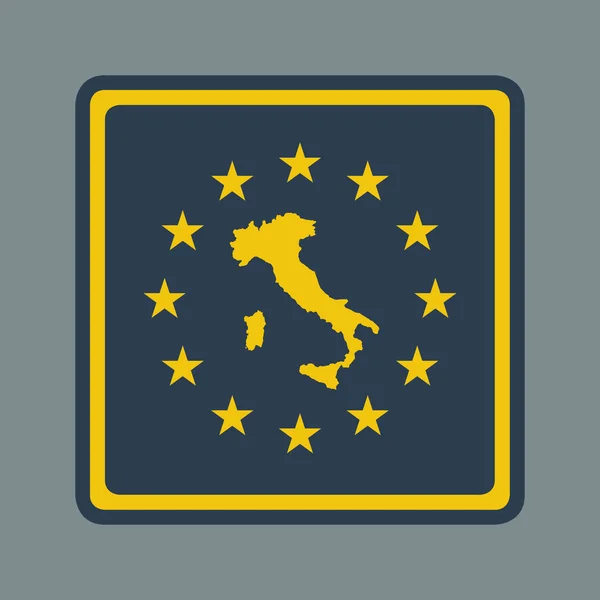 Italia Pulsante bandiera europea — Foto Stock
