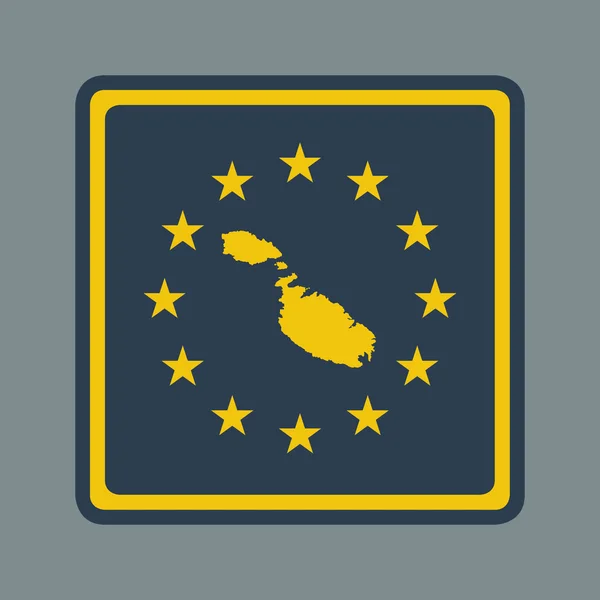 Malta European flag button — Stock Photo, Image
