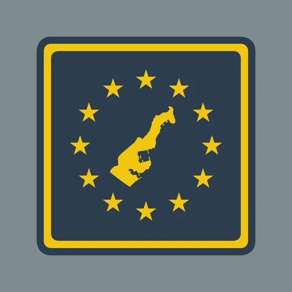 Mónaco botão bandeira europeia — Fotografia de Stock