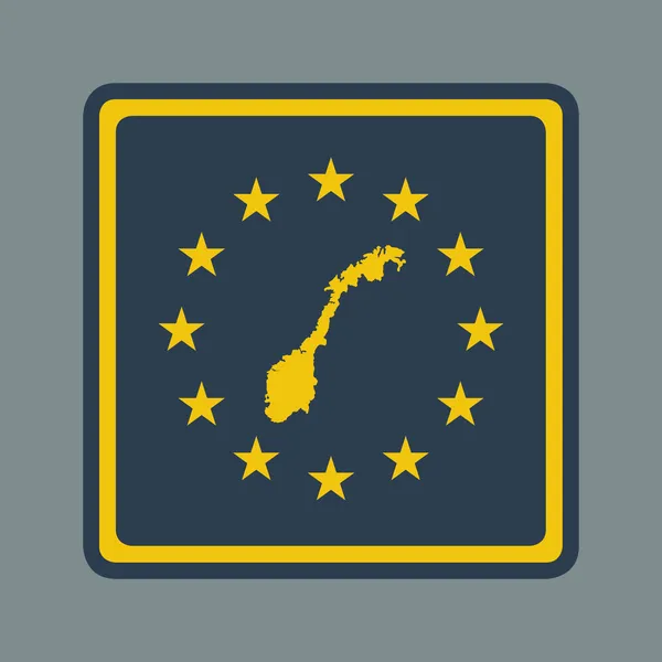 Norvegia Pulsante bandiera europea — Foto Stock