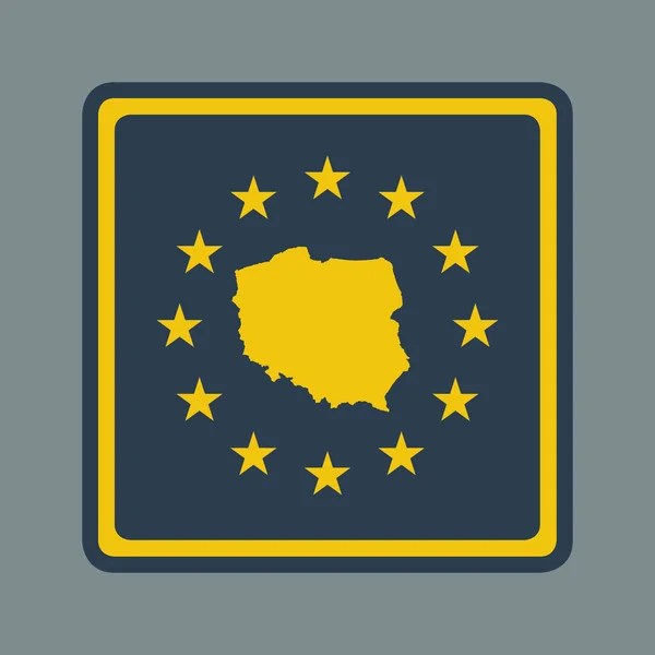 Polónia Botão bandeira europeia — Fotografia de Stock