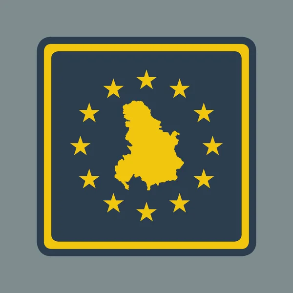 Serbia and Montenegro European flag button — Stock Photo, Image