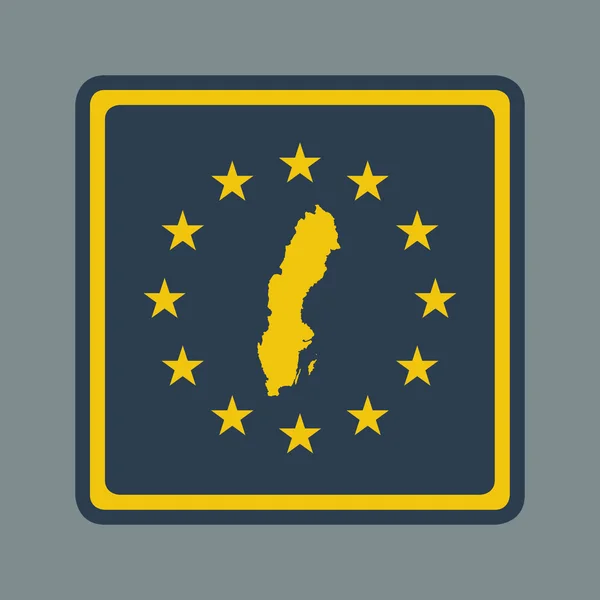 Sverige Europæiske flag knap - Stock-foto