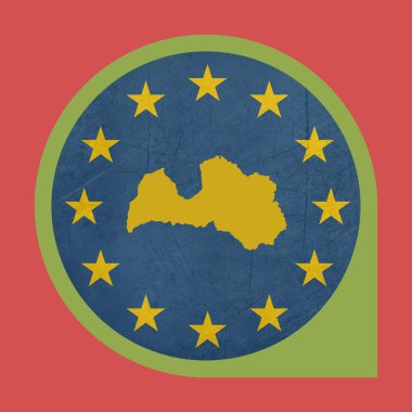 Avrupa Birliği Letonya işaretçi düğme