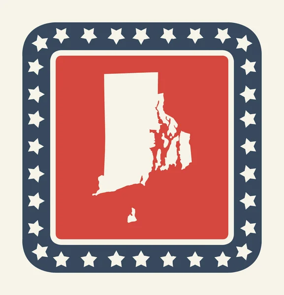 Rhode Island American state button — Stock Photo, Image