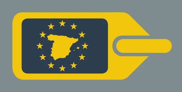 Etykieta bagażowa Europejskiej Hiszpania — Zdjęcie stockowe