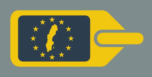 Etykieta bagażowa Europejskiej Szwecja — Zdjęcie stockowe