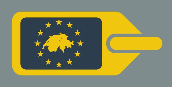 Etykieta bagażowa Europejskiej Szwajcaria — Zdjęcie stockowe