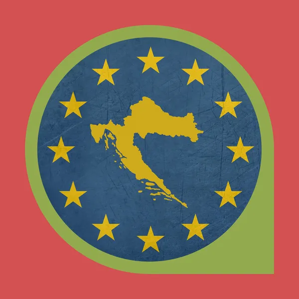 Ευρωπαϊκή Ένωση κουμπί marker Κροατία — Φωτογραφία Αρχείου