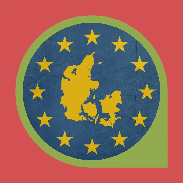 European Union Denmark marker button — Stock Photo, Image