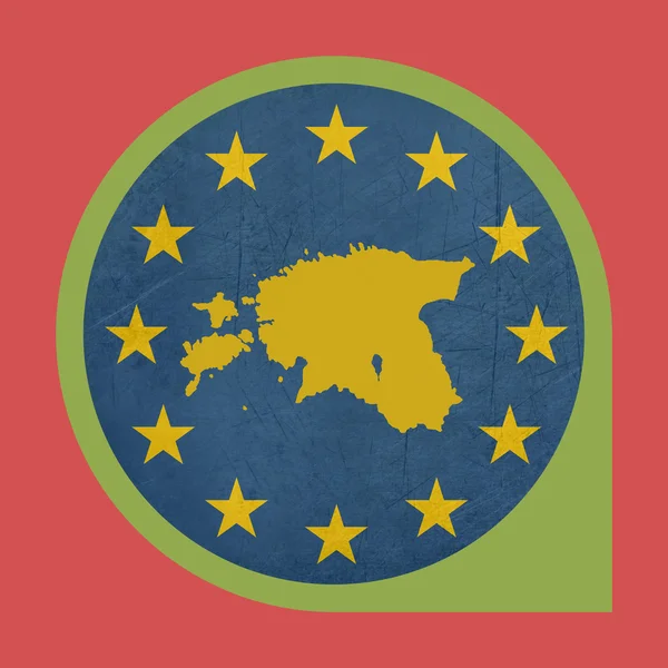 European Union Estonia marker pin button — Stock Photo, Image