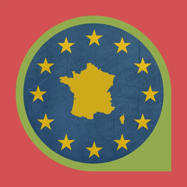 यूरोपीय संघ फ्रांस मार्कर पिन बटन — स्टॉक फ़ोटो, इमेज