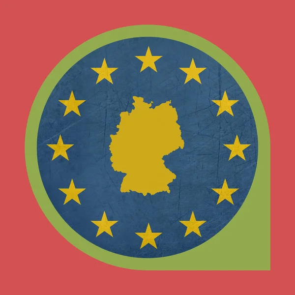Ευρωπαϊκή Ένωση Γερμανία δείκτη Καρφίτσωμα κουμπιού — Φωτογραφία Αρχείου