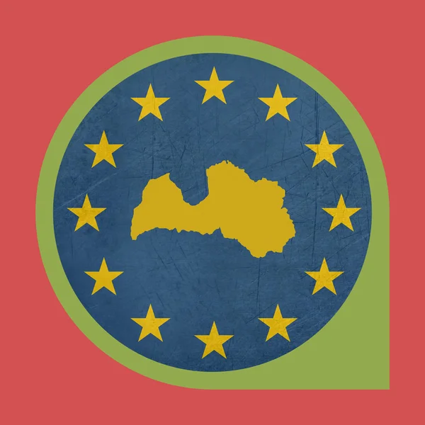 Європейський Союз Латвії маркером кнопку — стокове фото