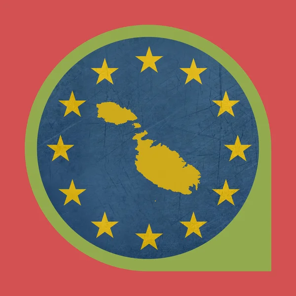 Bouton marqueur Union européenne Malte — Photo